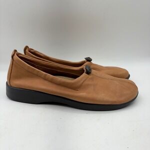Arcopedico Tan Brown Leather Slip On Comfort Shoes Made in Portugal Womens 41 8